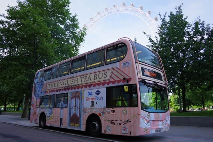 Afternoon Tea Bus with a Glass of Prosecco